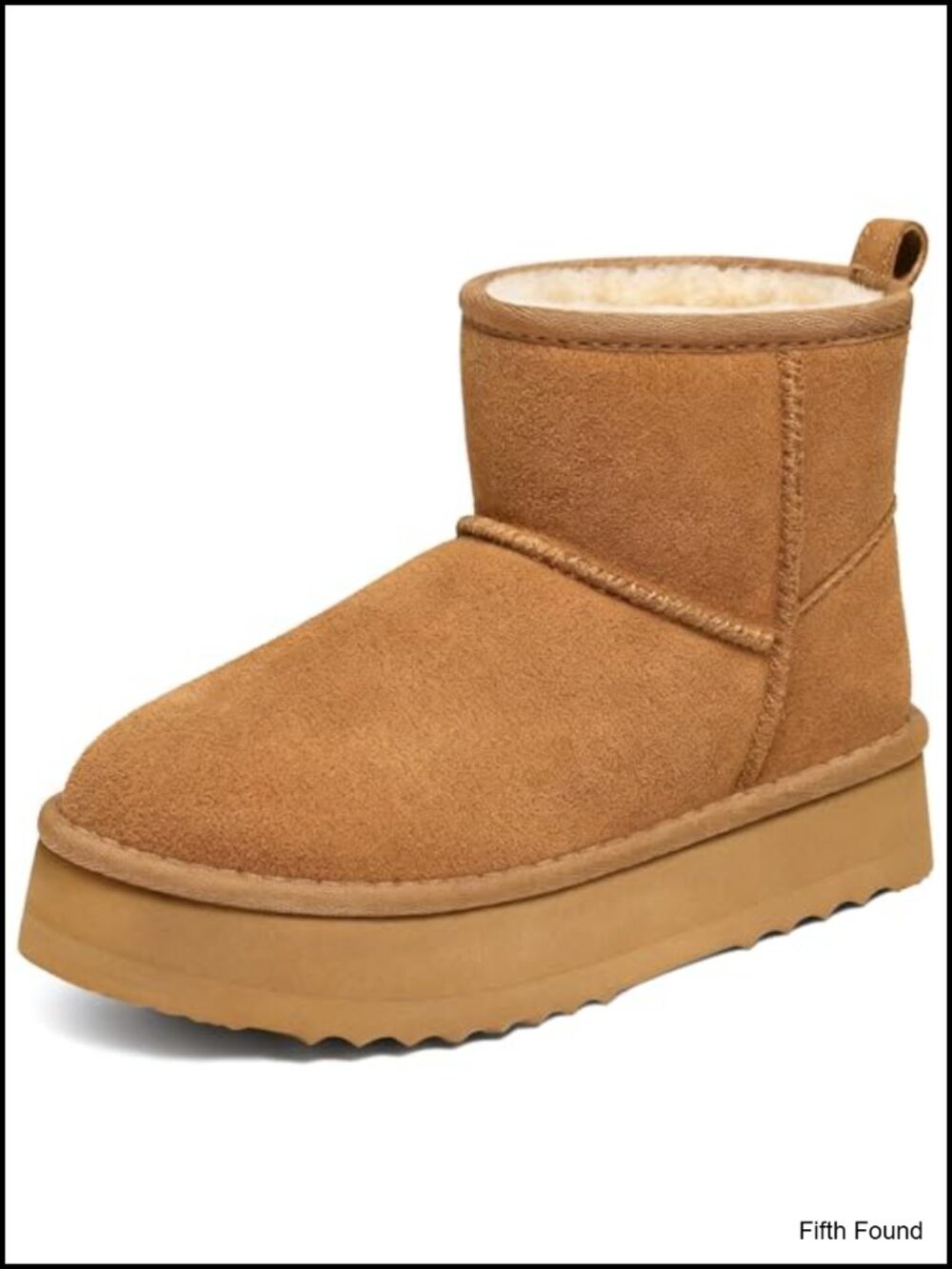 Genuine Suede Platform Mini Boots Fur Lined Ankle Snow Boots